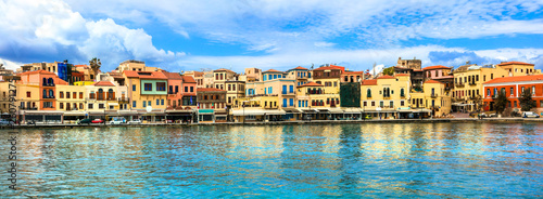Picturesque old town of Chania. Landmarks of Crete island. Greece