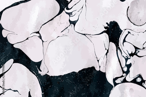 Black and white marble vector background.
