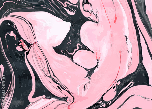 Pink and black marble texture vector background