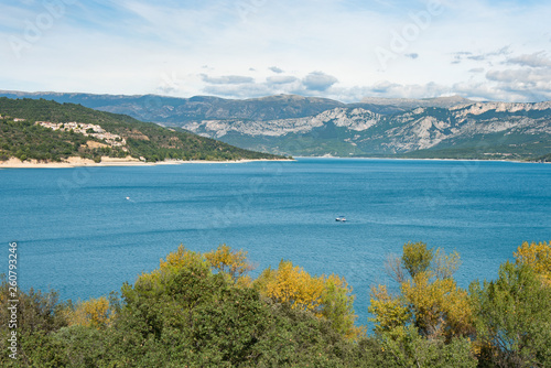 Landscape of St Croix Lake in the in south-eastern France.