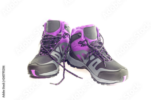 A pair of women's shoes for trekking