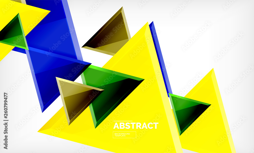 Flying triangles compostion geometric background Flying triangles compostion geometric background