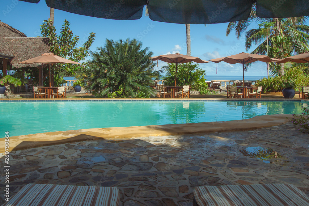 Swimming pool of a tropical hotel