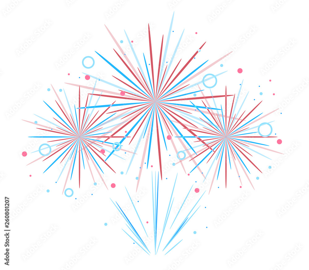 Vector holiday firework. Independence day of America Vector holiday firework. Independence day of America