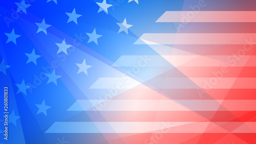 Independence day abstract background with elements of the american flag in red and blue colors