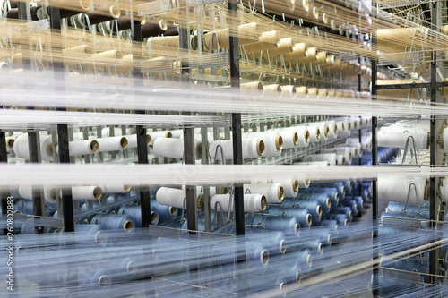 Carpet factory, carpet production, synthetic yarns for weaving looms