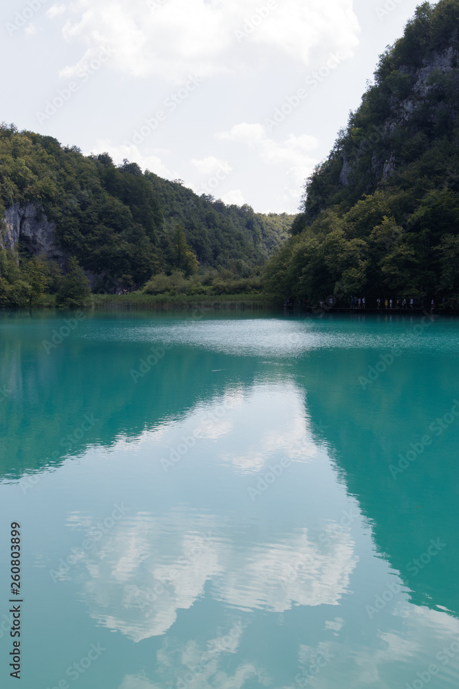 Blue lake in Plitvice National Park, Croatia