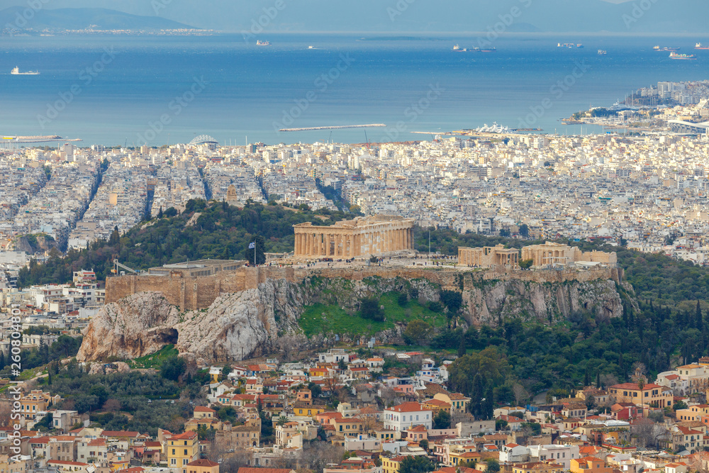 Athens. Aerial view of the city and the Acropolis.