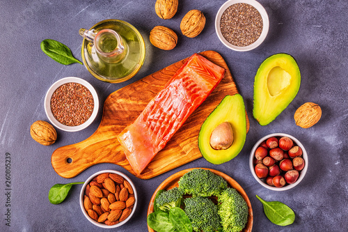 Animal and vegetable sources of omega-3 acids.