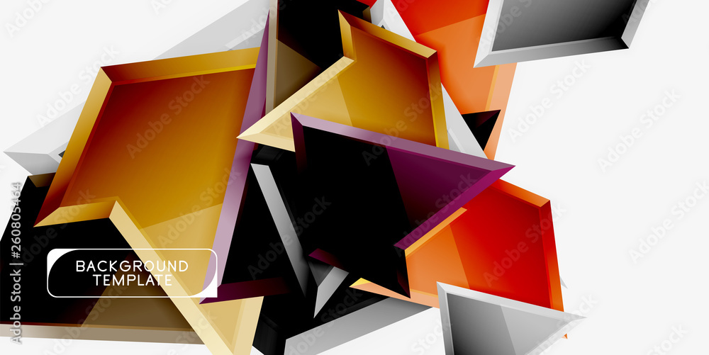 Minimal geometrical triangles with 3d effect abstract background template Minimal geometrical triangles with 3d effect abstract background template