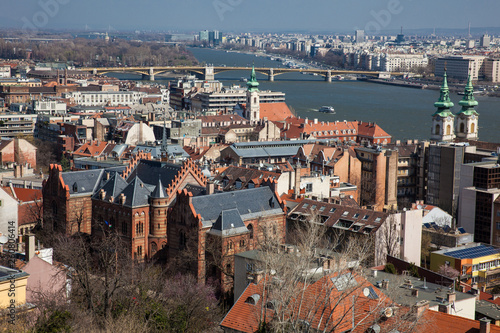 Budapest city and Danube river from the Fisherman Bastion