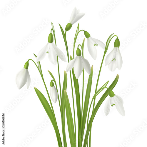Realistic Flowers Bunch Composition