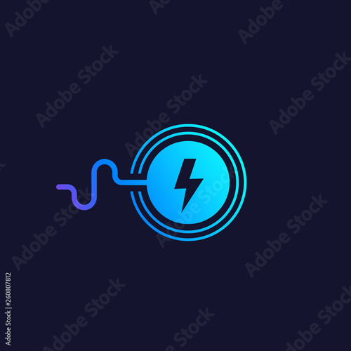 wireless charging station vector icon