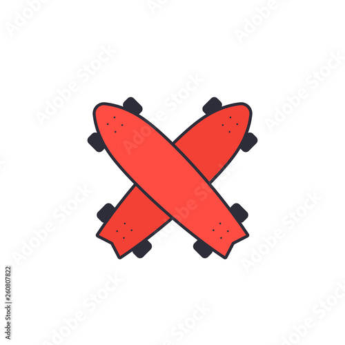 crossed longboards vector