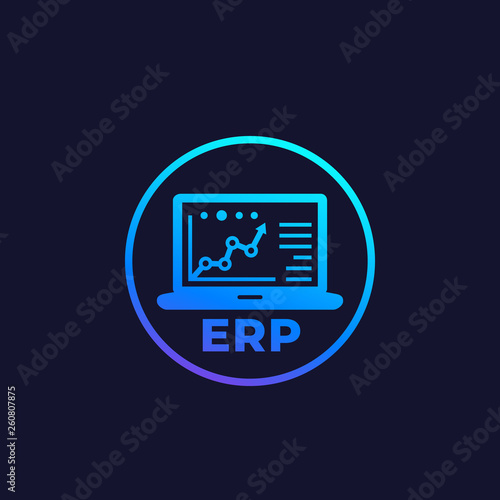 ERP system software, vector