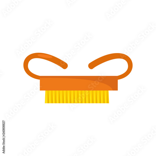Nail brush flat icon. Peeling, pedicure, manicure. Hand care concept. Vector illustration can be used for topics like hygiene, beauty, salon