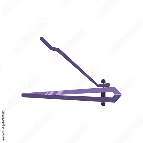 Nail clippers flat icon. Manicure, pedicure, hygiene. Nail salon concept. Vector illustration can be used for topics like beauty salon, hand care, manicurist