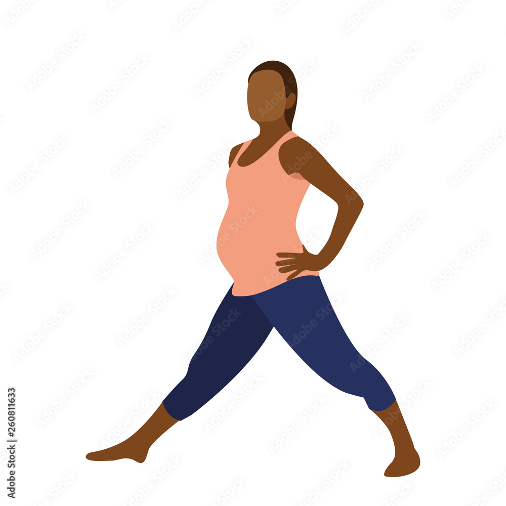 Fototapeta premium Young pregnant woman icon in flat style