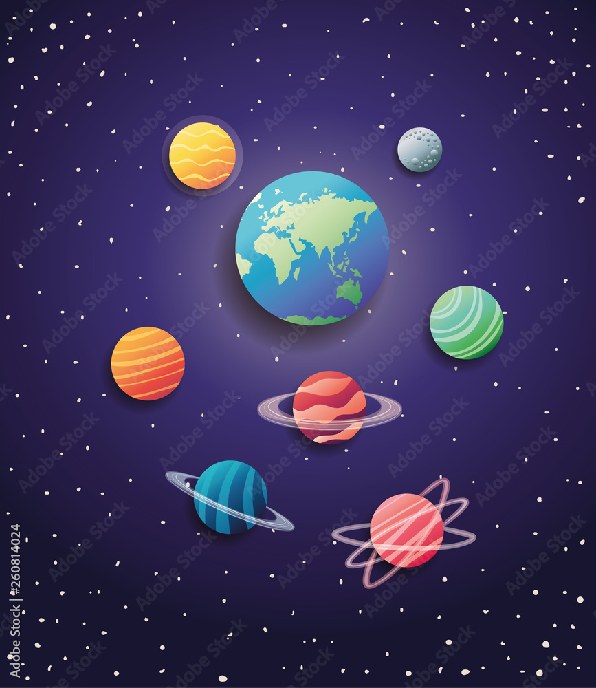 group of planets spacial icons group of planets spacial icons