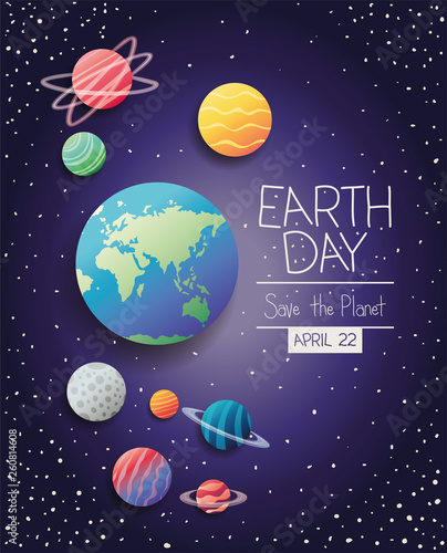 group of planets earth day celebration