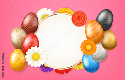 Happy Easter vector banner. Christial holiday greeting card