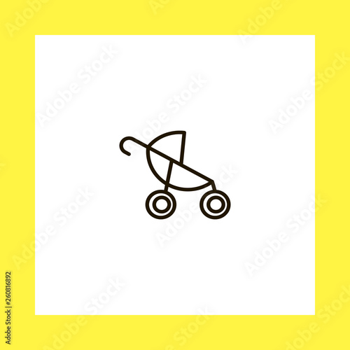 baby stroller vector icon. flat design