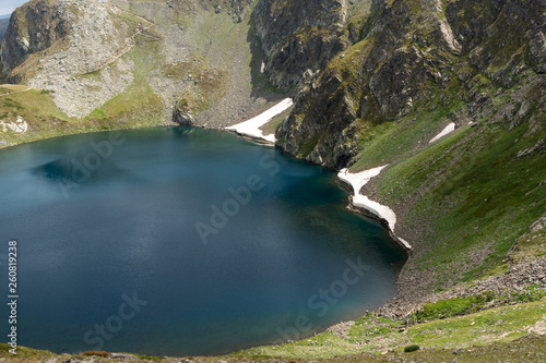 Fototapeta Naklejka Na Ścianę i Meble -  Amazing landscape with The Eye lake at The Seven Rila Lakes, Rila Mountain, Bulgaria