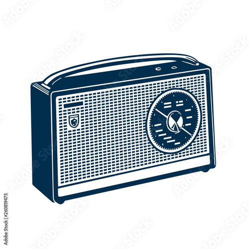 Vintage Style Clip Art - Radio - Vector EPS10.