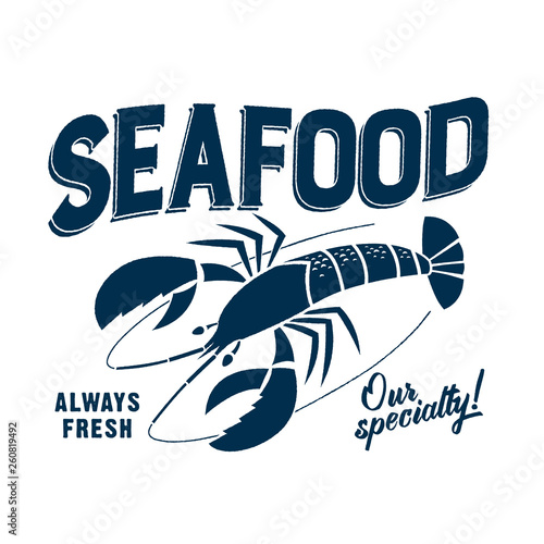 Vintage style Clip Art - Seafood- Vector EPS10.
