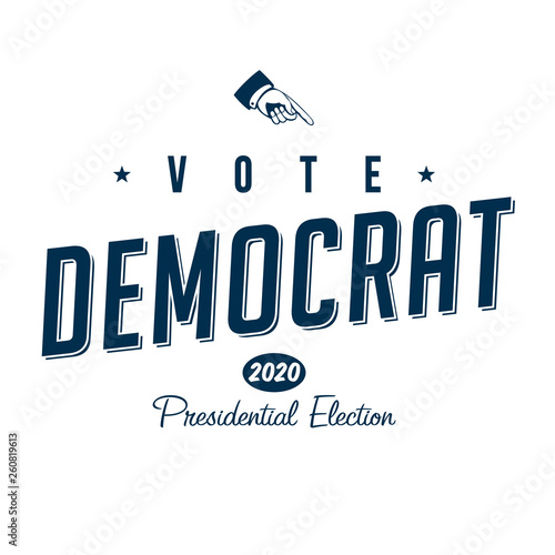Vintage style Clip Art - Vote Democrat - Vector EPS10.