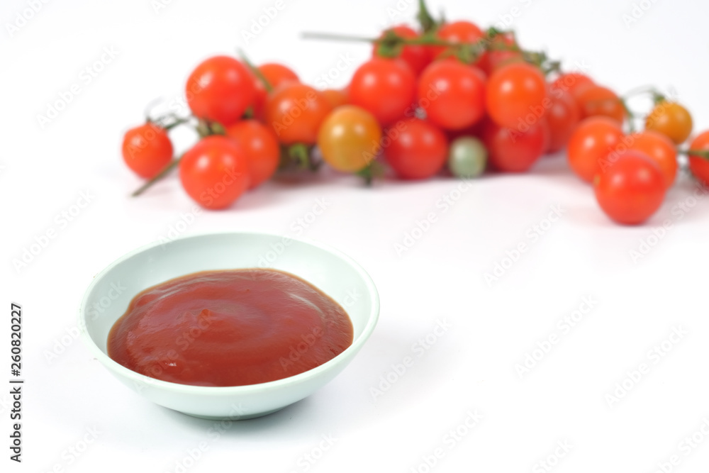 Tomato sauce with fresh Small Tomato ,food for health concept. Tomato sauce with fresh Small Tomato ,food for health concept.
