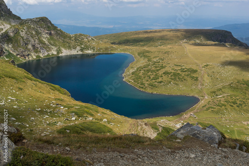 Amazing landscape with The Kidney lake at The Seven Rila Lakes, Rila Mountain, Bulgaria