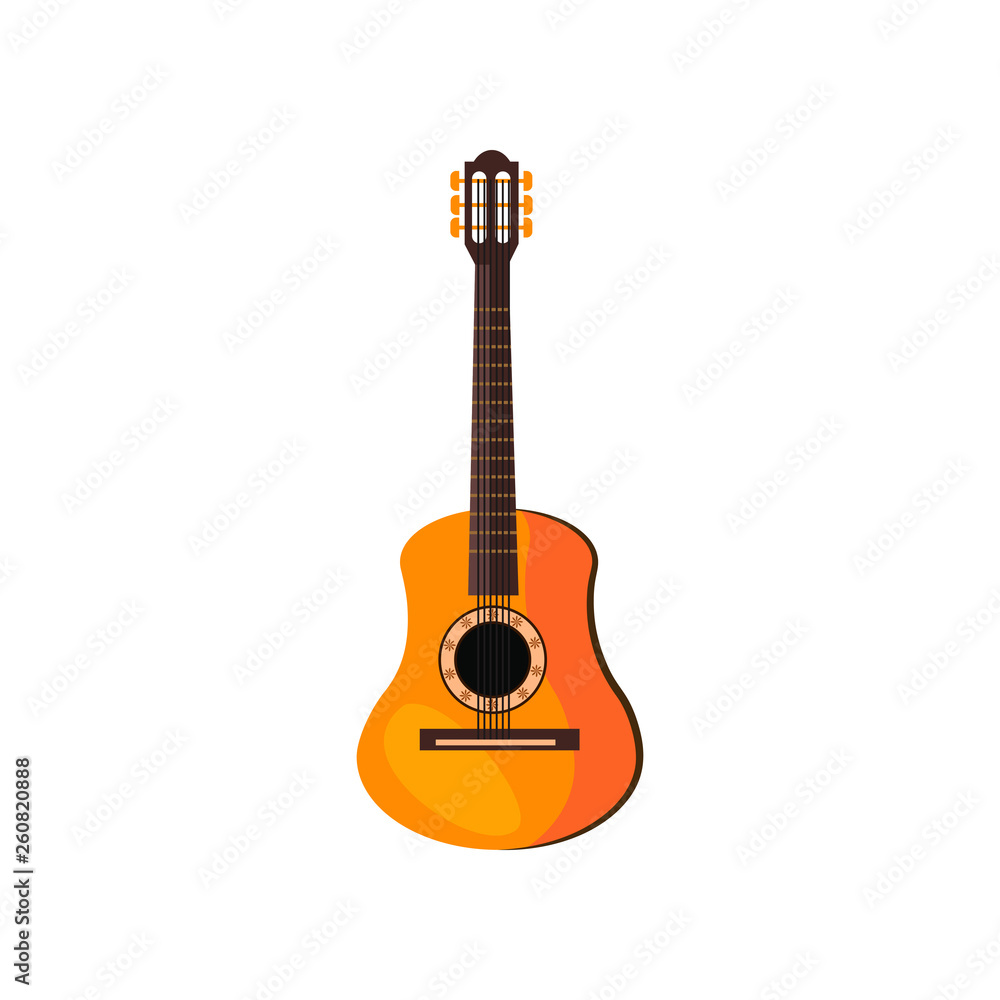 Obraz premium Mexican guitar illustration. Festival, carnival, national. Mexican party concept. Vector illustration can be used for topics like dancing, tradition, festival