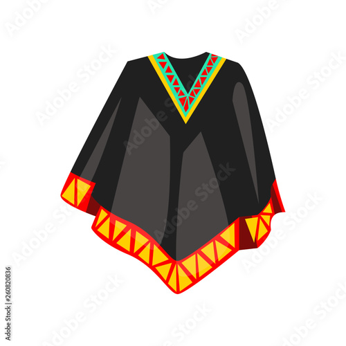 Mexcian poncho illustration.Festival, carnival, national. Mexican party concept. Vector illustration can be used for topics like dancing, tradition, festival