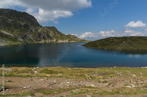 Amazing landscape with The Kidney lake at The Seven Rila Lakes, Rila Mountain, Bulgaria