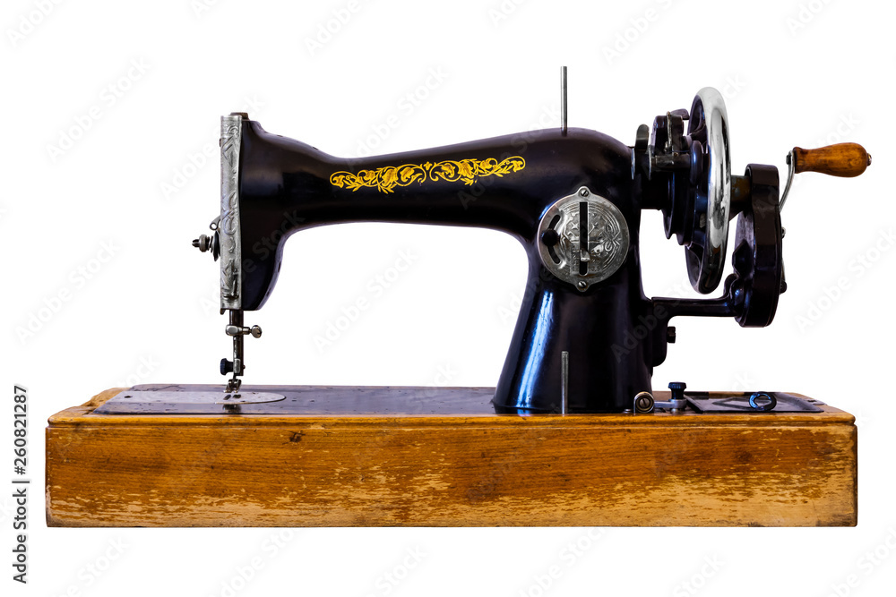 antique sewing machine isolated