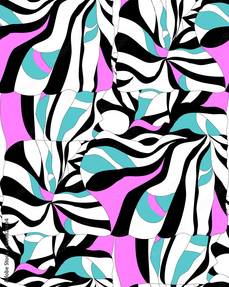 Fototapeta Seamless abstract pattern for summer. Vector illustration.