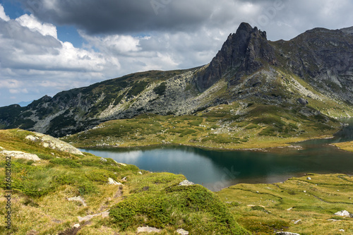 Amazing landscape with The Twin lake at The Seven Rila Lakes, Rila Mountain, Bulgaria