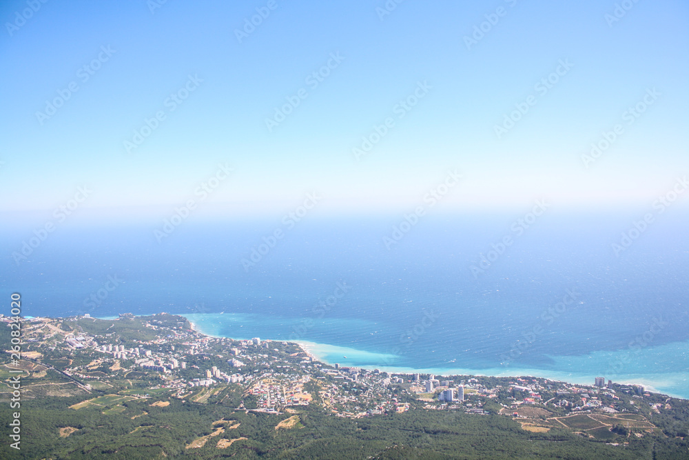 The coast of the sea from a bird's-eye view