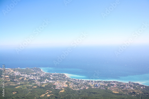 The coast of the sea from a bird's-eye view