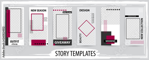 Trendy editable template for social networks stories, vector illustration.