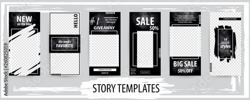 Trendy editable template for social networks stories, vector illustration.