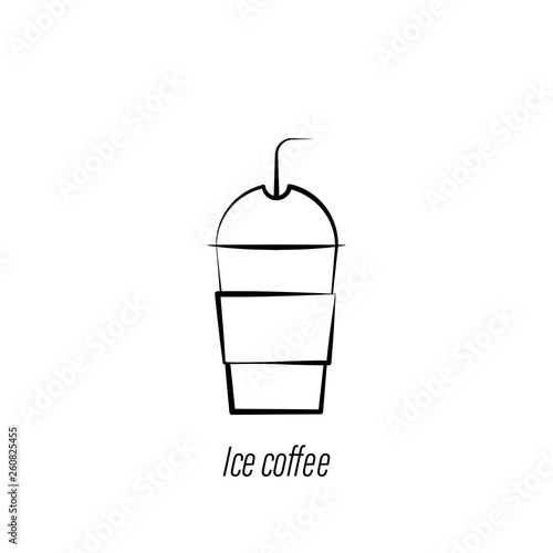 ice coffee hand draw icon. Element of coffee illustration icon. Signs and symbols can be used for web, logo, mobile app, UI, UX