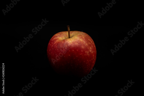 apple on black background