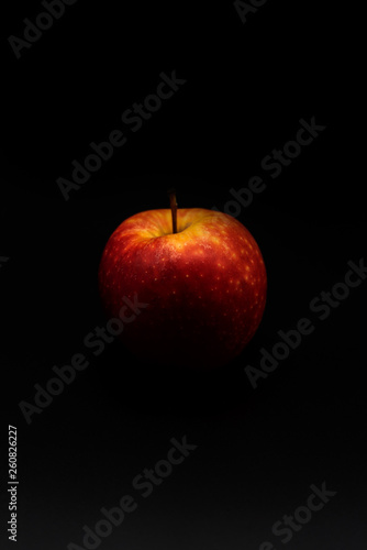 apple on black background