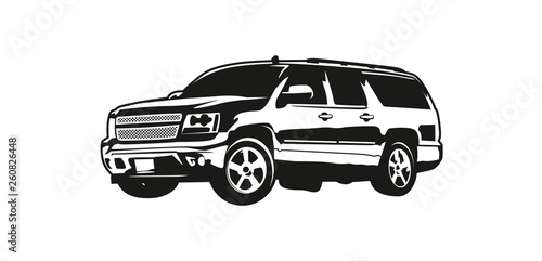 Vector illustration SUV or Sport Utility Vehicle