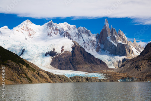 Lake at foot of Fitz Roy  Cerro Torre  Andes  Argentina