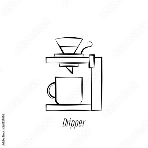 coffee dripper hand draw icon. Element of coffee illustration icon. Signs and symbols can be used for web, logo, mobile app, UI, UX