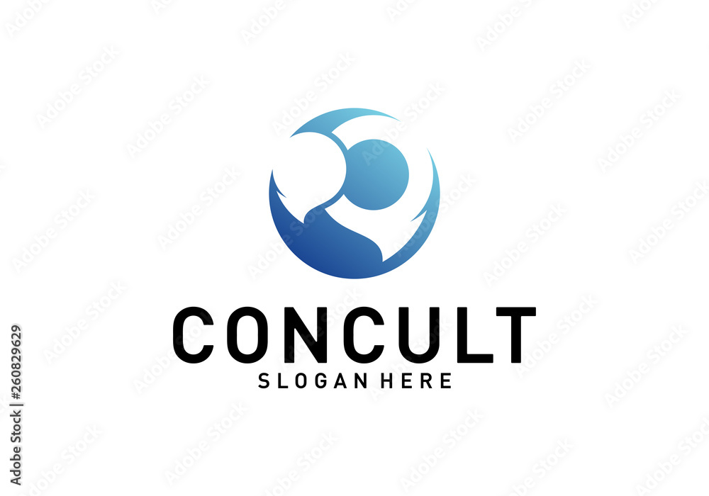 Business Consulting Logo Concept. App Chat Talk Bubble Logo Vector. Icon Symbol Business Consulting Logo Concept. App Chat Talk Bubble Logo Vector. Icon Symbol