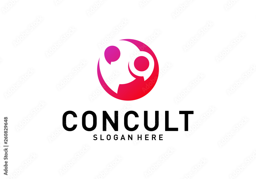 Business Consulting Logo Concept. App Chat Talk Bubble Logo Vector. Icon Symbol Business Consulting Logo Concept. App Chat Talk Bubble Logo Vector. Icon Symbol
